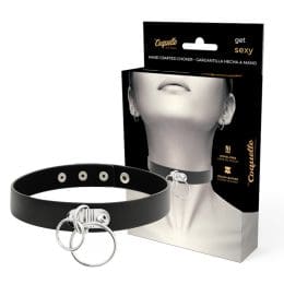 COQUETTE - CHIC DESIRE DOUBLE RING VEGAN LEATHER CHOKER 2